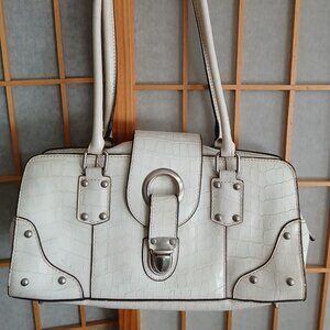 Arden B Cream Croc Embossed Y2K Handbag